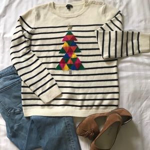 Talbots Wool Geometric Christmas Tree Sweater